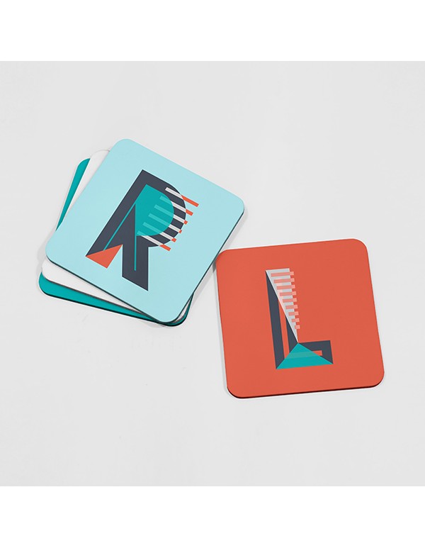 Square Coaster with rounded corner  Mockup