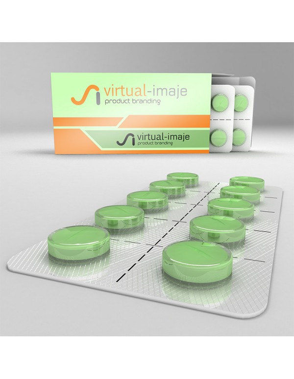 Medicine Tablet Strip Box Mockup
