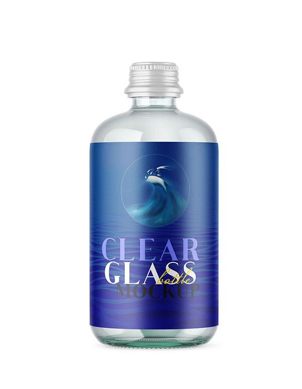Clear Glass Bottle Mockup 01