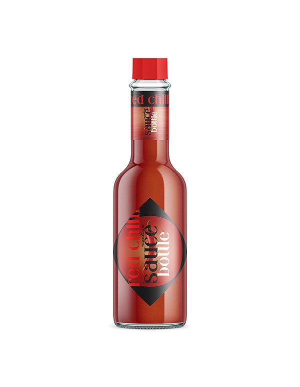 Red Chilli Sauce Bottle Mockup 02
